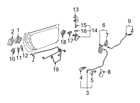2012 Chevy Corvette Handle, Inside, Black Diagram for 88956755