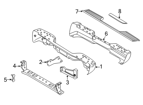 2005 Chevy Silverado 2500 HD Bumper & Components - Rear Diagram 2 - Thumbnail