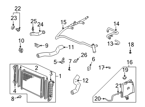 2005 Chevy Monte Carlo Upper Hose Diagram for 10332900