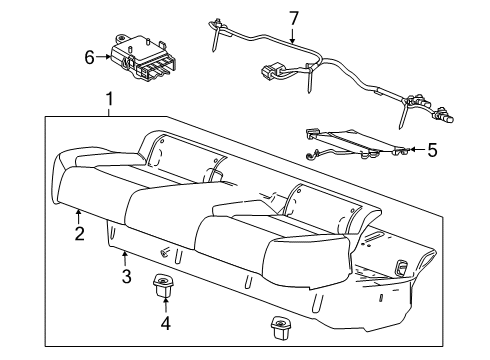 2025 Chevy Malibu Rear Seat Components Diagram