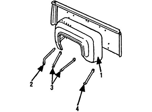 1986 Chevy C20 Stripe Tape, Front Driver Side Diagram for 14070585