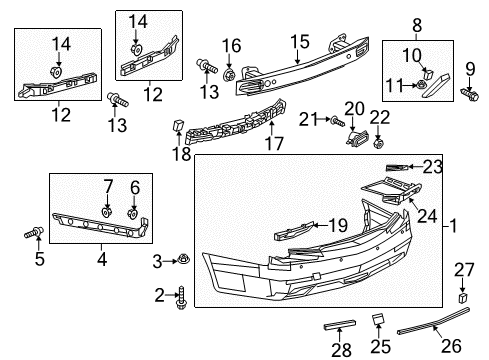 2014 Cadillac CTS Impact Bar Diagram for 23349758