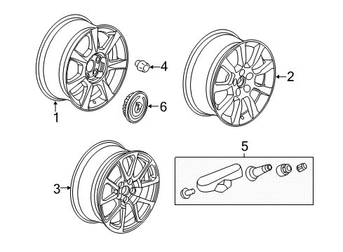 2015 Cadillac CTS Wheel Covers & Trim Diagram