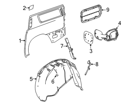2024 Chevy Suburban Quarter Panel & Components Diagram