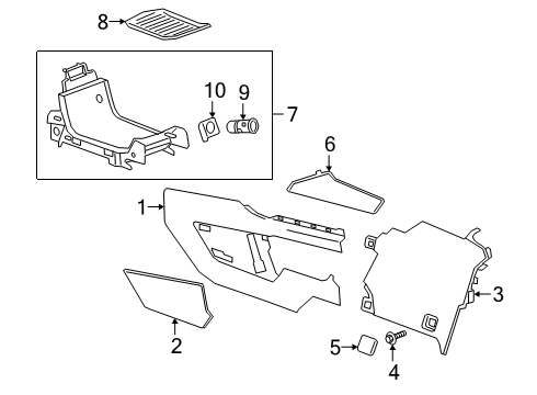 2025 Cadillac XT6 Center Console Diagram 2 - Thumbnail