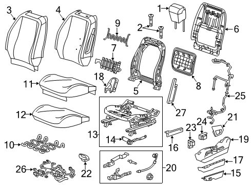 2010 Chevy Equinox Driver Seat Components Diagram 2 - Thumbnail