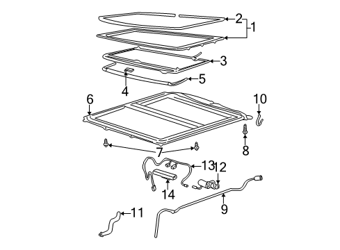 2003 Cadillac DeVille Handle Diagram for 12374528