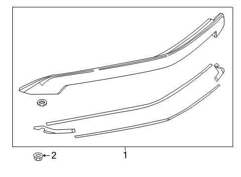 2016 Cadillac ATS Spoiler, Rear Diagram for 84004068
