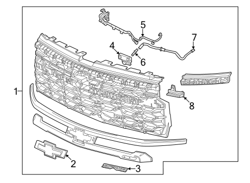 2025 Chevy Silverado 1500 Grille & Components Diagram 5 - Thumbnail
