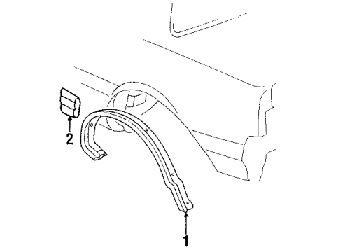 1991 Buick Skylark Exterior Trim - Quarter Panel Diagram 2 - Thumbnail