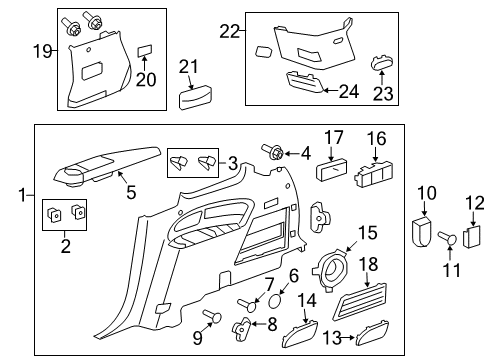 2014 GMC Acadia Pillar Molding, Passenger Side Diagram for 22852956