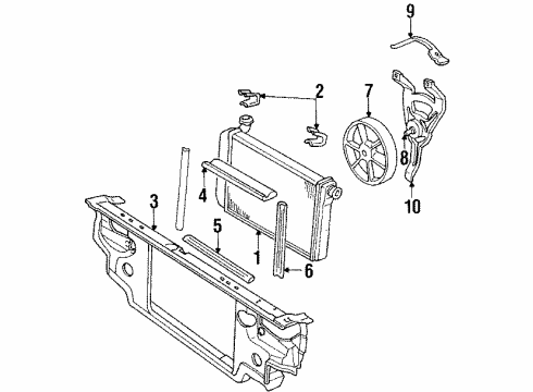 1985 Chevy Citation II Radiator & Components Diagram