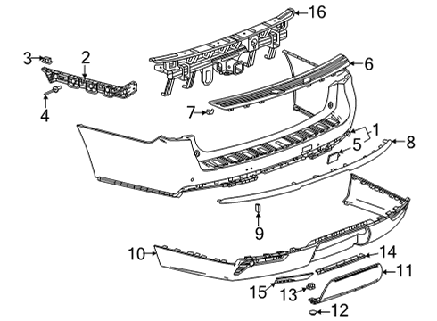 2024 Chevy Tahoe Bumper & Components - Rear Diagram