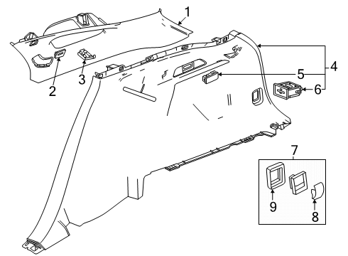 2024 Chevy Blazer EV Interior Trim - Quarter Panels Diagram