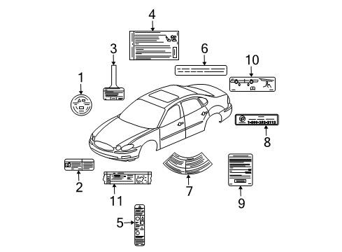 2005 Buick LaCrosse A/C Label Diagram for 10379213