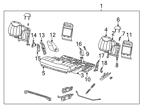 2000 GMC C3500 Seat Cover, Front Diagram for 12381516