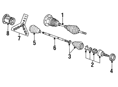 1992 Chevy K2500 Suburban Axle Shaft - Front Diagram