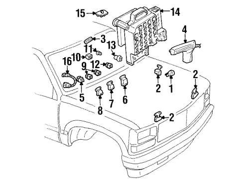 1993 Chevy K3500 Electrical Components Diagram
