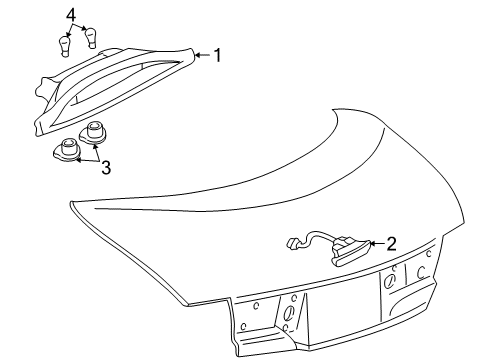 1998 Pontiac Sunfire High Mount Lamp Diagram for 5977871