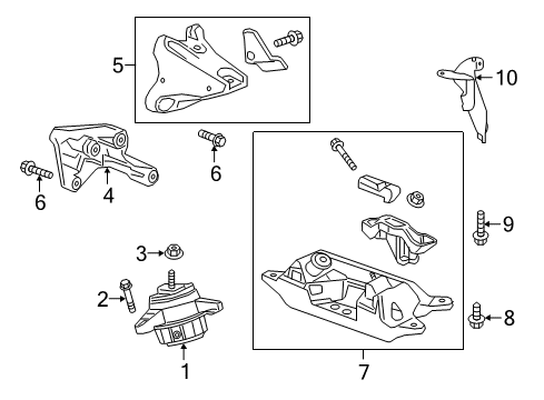 2017 Cadillac CT6 Motor Mount, Passenger Side Diagram for 84850283