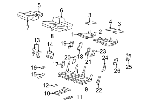 2009 Cadillac SRX Track Cover, Gray, Rear Passenger Side Diagram for 88898359