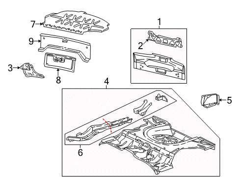1997 Pontiac Sunfire Rear Body & Floor Diagram