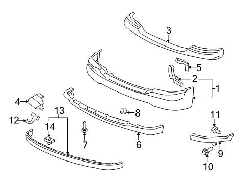 2006 GMC Yukon Air Deflector Diagram for 88980801