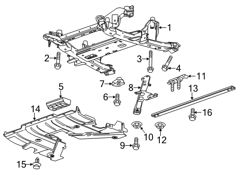 2015 Cadillac CTS Lower Deflector Retainer Diagram for 11589297