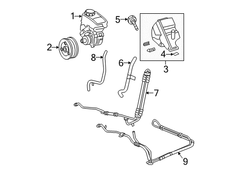 2006 Buick Rendezvous P/S Pump & Hoses Diagram 3 - Thumbnail