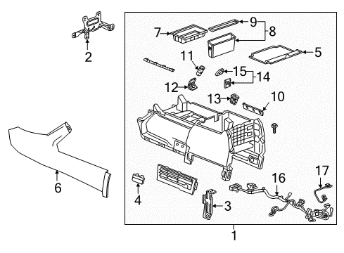 2017 Chevy Silverado 1500 Harness, Front Diagram for 23241962
