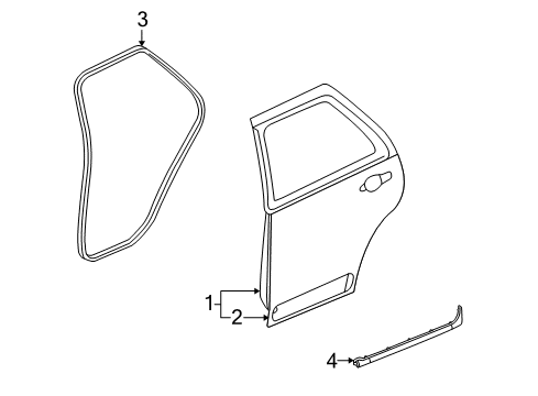 2009 Cadillac SRX Door & Components Diagram