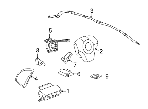 2010 Saturn Vue Airbag, Inflatable Restraint System, Driver Side Diagram for 20778379
