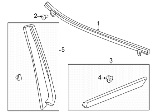 2024 GMC Hummer EV SUV Exterior Trim - Rear Door Diagram