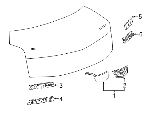 2019 Cadillac XTS Exterior Trim - Trunk Diagram 2 - Thumbnail