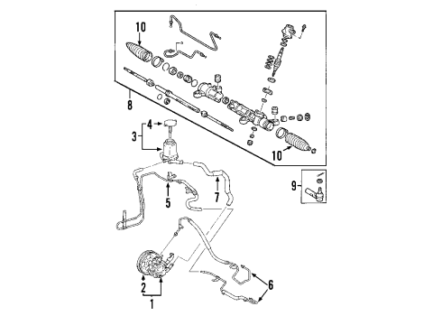 2003 Pontiac Vibe Steering Gear & Linkage Diagram
