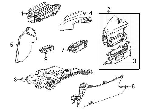2025 Cadillac OPTIQ Instrument Panel Components Diagram