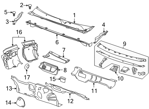 2011 Buick Regal Water Deflector Diagram for 13306079