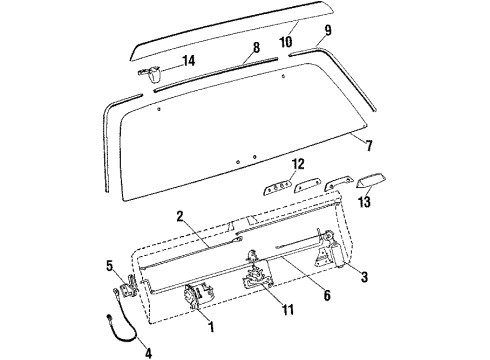 1987 Oldsmobile Cutlass Cruiser Glass - Tail Gate Diagram