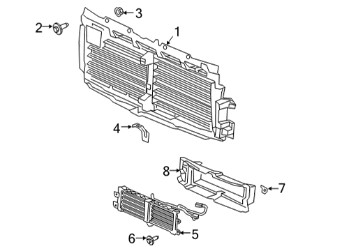 2025 GMC Sierra 3500 HD Lower Baffle, Front Diagram for 84829398