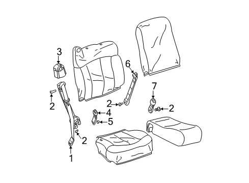 2004 Chevy Tahoe Lap & Shoulder Belt Diagram for 88956018