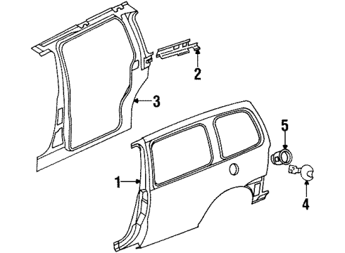 1997 Oldsmobile Silhouette Side Panel & Components Diagram 2 - Thumbnail