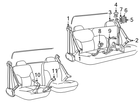1998 Chevy K1500 Front Seat Belts Diagram