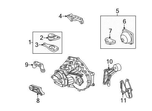 2002 Saturn L200 Engine & Trans Mounting Diagram
