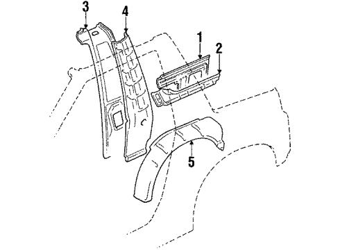 1998 Chevy Tracker Wheelhouse Diagram for 96058887