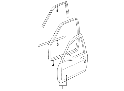 1998 Chevy Monte Carlo Door & Components Diagram