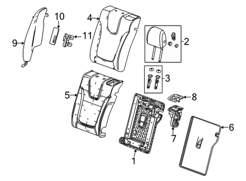 2020 Buick Encore GX Seat Back Pad, Rear Driver Side Diagram for 42594294