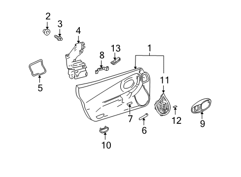 2000 Chevy Corvette Interior Trim - Door Diagram