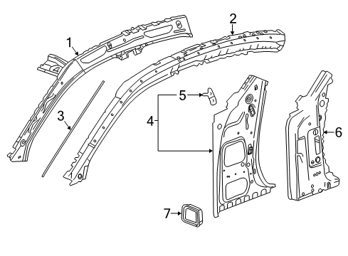 2016 Cadillac CTS Insulator, Passenger Side Diagram for 22953346