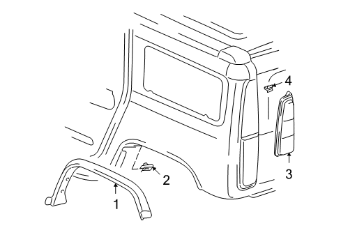 2008 Hummer H2 Exterior Trim - Quarter Panel Diagram