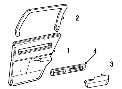 1992 Chevy Caprice Interior Trim - Rear Door Diagram